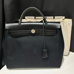 Hermes Black and Cream Satchel Herbag